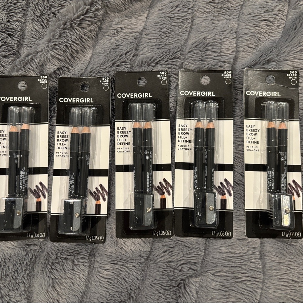 (5) COVERGIRL Easy Breezy Brow Fill + Define Eyebrow Pencil 2-Packs - 500 Black